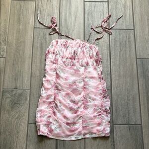 Floral Pink Mini Dress